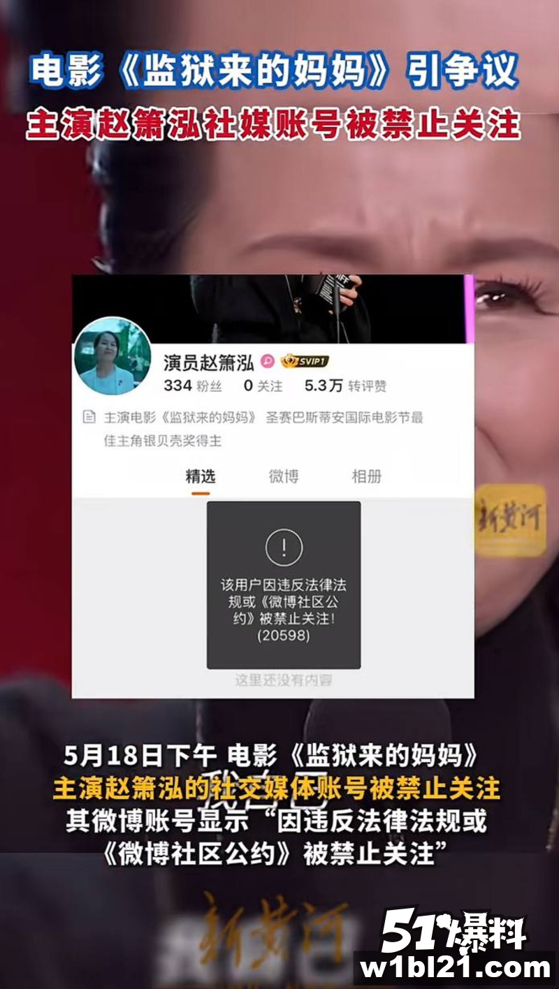 监狱来的妈妈赵箫泓全网封禁 电影突然撤档 前司法部长接连落马 这真实故事太炸裂了